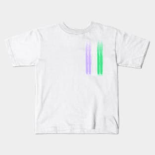 Pride Collection - Genderqueer Pride Flag (Paint Streak/Vertical) Kids T-Shirt